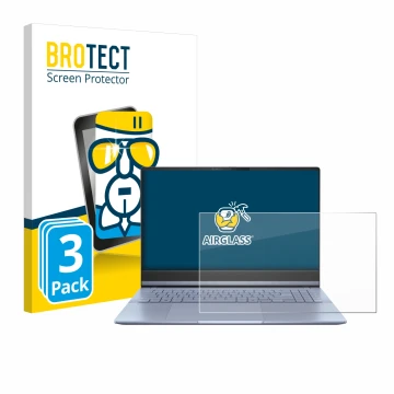 Parte frontale di una confezione del prodotto con il logo del marchio BROTECT. Accanto è raffigurato il dispositivo ASUS Vivob