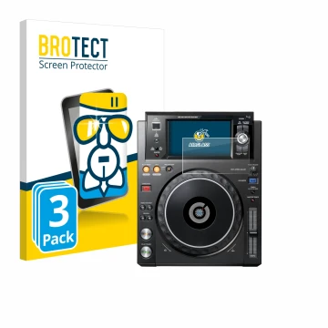 Parte frontale di una confezione del prodotto con il logo del marchio BROTECT. Accanto è raffigurato il dispositivo Pioneer XD