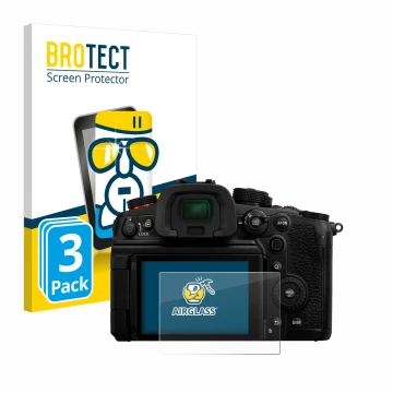 Parte frontale di una confezione del prodotto con il logo del marchio BROTECT. Accanto è raffigurato il dispositivo Panasonic 