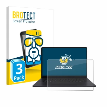 Parte frontale di una confezione del prodotto con il logo del marchio BROTECT. Accanto è raffigurato il dispositivo ASUS ProAr