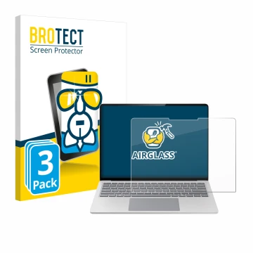 Parte frontale di una confezione del prodotto con il logo del marchio BROTECT. Accanto è raffigurato il dispositivo Microsoft 