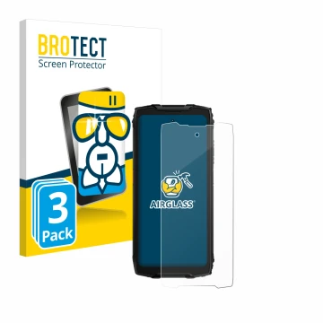 Parte frontale di una confezione del prodotto con il logo del marchio BROTECT. Accanto è raffigurato il dispositivo Blackview 