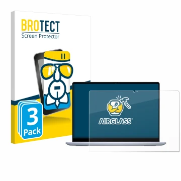 Parte frontale di una confezione del prodotto con il logo del marchio BROTECT. Accanto è raffigurato il dispositivo Dell Inspi