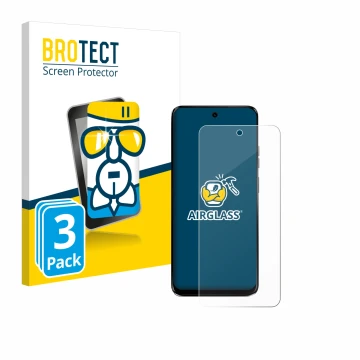 Parte frontale di una confezione del prodotto con il logo del marchio BROTECT. Accanto è raffigurato il dispositivo Motorola G