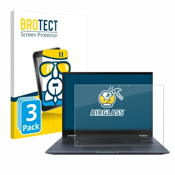 Parte frontale di una confezione del prodotto con il logo del marchio BROTECT. Accanto è raffigurato il dispositivo ASUS Vivob