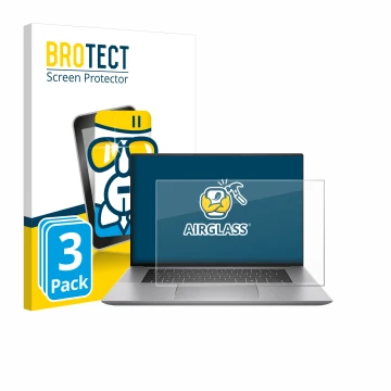 Parte frontale di una confezione del prodotto con il logo del marchio BROTECT. Accanto è raffigurato il dispositivo HP Zbook S