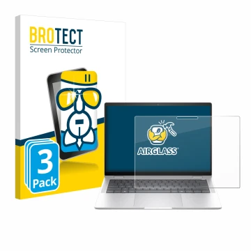 Parte frontale di una confezione del prodotto con il logo del marchio BROTECT. Accanto è raffigurato il dispositivo HP EliteBo