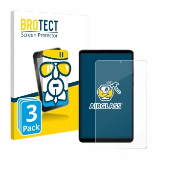 Parte frontale di una confezione del prodotto con il logo del marchio BROTECT. Accanto è raffigurato il dispositivo Xiaomi Red