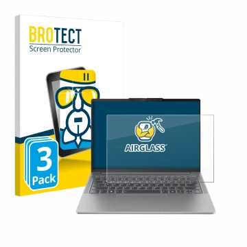 Parte frontale di una confezione del prodotto con il logo del marchio BROTECT. Accanto è raffigurato il dispositivo Lenovo Ide