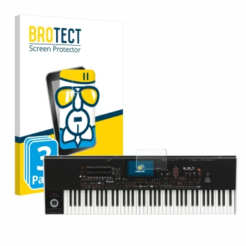 Parte frontale di una confezione del prodotto con il logo del marchio BROTECT. Accanto è raffigurato il dispositivo KORG Pa4x 