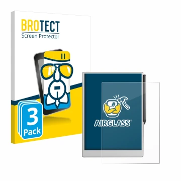 Parte frontale di una confezione del prodotto con il logo del marchio BROTECT. Accanto è raffigurato il dispositivo reMarkable