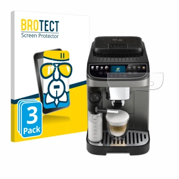 Parte frontale di una confezione del prodotto con il logo del marchio BROTECT. Accanto è raffigurato il dispositivo DeLonghi M