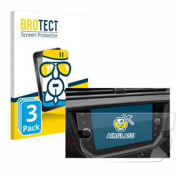 Parte frontale di una confezione del prodotto con il logo del marchio BROTECT. Accanto è raffigurato il dispositivo Seat Arona