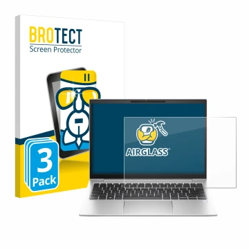Parte frontale di una confezione del prodotto con il logo del marchio BROTECT. Accanto è raffigurato il dispositivo HP EliteBo