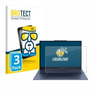 Parte frontale di una confezione del prodotto con il logo del marchio BROTECT. Accanto è raffigurato il dispositivo Lenovo Yog