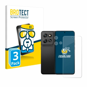 Parte frontale di una confezione del prodotto con il logo del marchio BROTECT. Accanto è raffigurato il dispositivo Motorola T