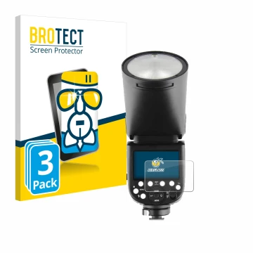 Parte frontale di una confezione del prodotto con il logo del marchio BROTECT. Accanto è raffigurato il dispositivo Godox TT68