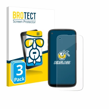 Parte frontale di una confezione del prodotto con il logo del marchio BROTECT. Accanto è raffigurato il dispositivo Unihertz J