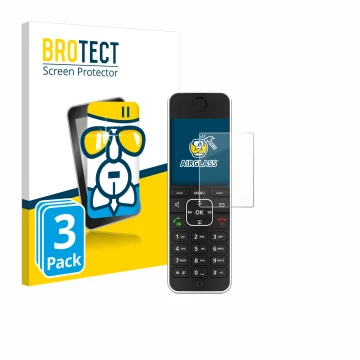 Parte frontale di una confezione del prodotto con il logo del marchio BROTECT. Accanto è raffigurato il dispositivo AVM Fritz!