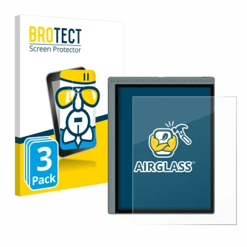 Parte frontale di una confezione del prodotto con il logo del marchio BROTECT. Accanto è raffigurato il dispositivo Bigme B105