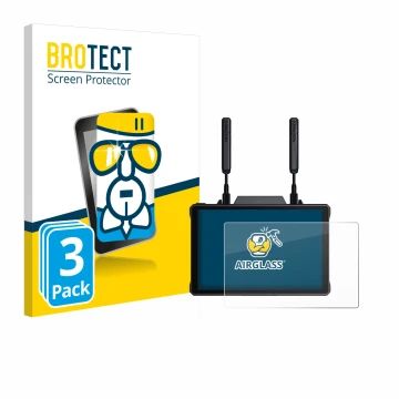 Parte frontale di una confezione del prodotto con il logo del marchio BROTECT. Accanto è raffigurato il dispositivo Hollyland 