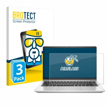 Parte frontale di una confezione del prodotto con il logo del marchio BROTECT. Accanto è raffigurato il dispositivo HP ProBook