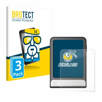 Parte frontale di una confezione del prodotto con il logo del marchio BROTECT. Accanto è raffigurato il dispositivo Ledger Fle