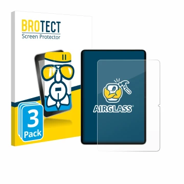 Parte frontale di una confezione del prodotto con il logo del marchio BROTECT. Accanto è raffigurato il dispositivo Xiaomi Pad