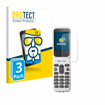 Parte frontale di una confezione del prodotto con il logo del marchio BROTECT. Accanto è raffigurato il dispositivo Doro 2820 