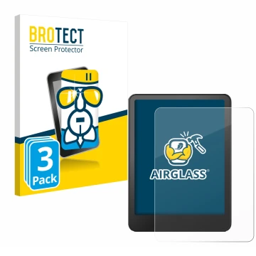 Parte frontale di una confezione del prodotto con il logo del marchio BROTECT. Accanto è raffigurato il dispositivo Amazon Kin