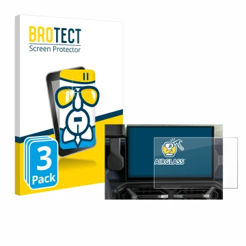 Parte frontale di una confezione del prodotto con il logo del marchio BROTECT. Accanto è raffigurato il dispositivo Dacia Dust