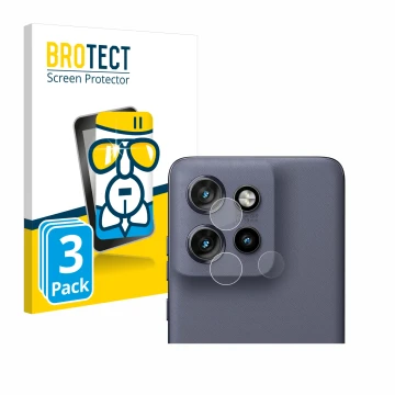 Parte frontale di una confezione del prodotto con il logo del marchio BROTECT. Accanto è raffigurato il dispositivo Motorola E