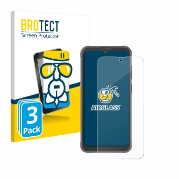 Parte frontale di una confezione del prodotto con il logo del marchio BROTECT. Accanto è raffigurato il dispositivo Blackview 