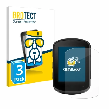 Parte frontale di una confezione del prodotto con il logo del marchio BROTECT. Accanto è raffigurato il dispositivo Garmin Edg