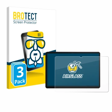 Parte frontale di una confezione del prodotto con il logo del marchio BROTECT. Accanto è raffigurato il dispositivo Chuwi Hi10