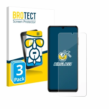 Parte frontale di una confezione del prodotto con il logo del marchio BROTECT. Accanto è raffigurato il dispositivo ZTE Blade 