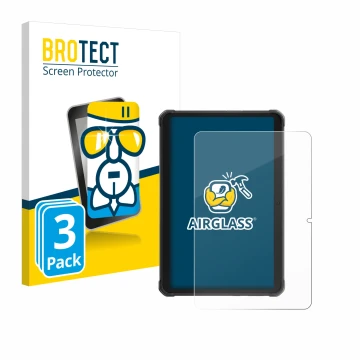 Parte frontale di una confezione del prodotto con il logo del marchio BROTECT. Accanto è raffigurato il dispositivo Hotwav R8 