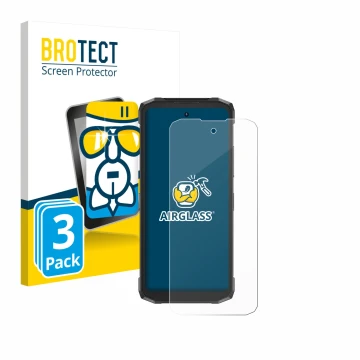 Parte frontale di una confezione del prodotto con il logo del marchio BROTECT. Accanto è raffigurato il dispositivo Doogee Fir