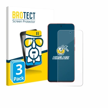 Parte frontale di una confezione del prodotto con il logo del marchio BROTECT. Accanto è raffigurato il dispositivo Oppo A5 Pr