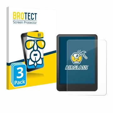 Parte frontale di una confezione del prodotto con il logo del marchio BROTECT. Accanto è raffigurato il dispositivo Amazon Kin