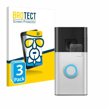 Parte frontale di una confezione del prodotto con il logo del marchio BROTECT. Accanto è raffigurato il dispositivo Ring Batte
