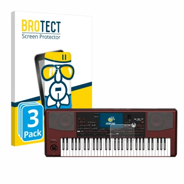 Parte frontale di una confezione del prodotto con il logo del marchio BROTECT. Accanto è raffigurato il dispositivo KORG Pa700