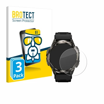 Parte frontale di una confezione del prodotto con il logo del marchio BROTECT. Accanto è raffigurato il dispositivo Kospet Tan