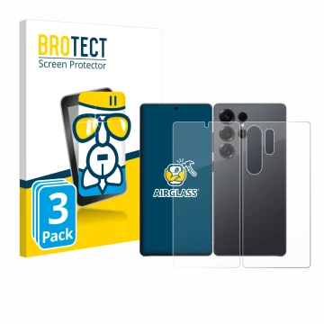 Parte frontale di una confezione del prodotto con il logo del marchio BROTECT. Accanto è raffigurato il dispositivo Samsung Ga