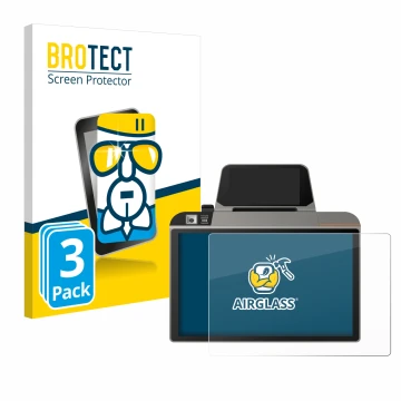 Parte frontale di una confezione del prodotto con il logo del marchio BROTECT. Accanto è raffigurato il dispositivo Sunmi D3 M