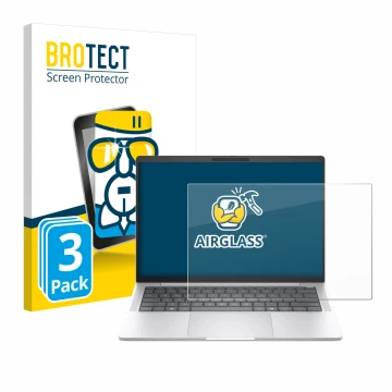 Parte frontale di una confezione del prodotto con il logo del marchio BROTECT. Accanto è raffigurato il dispositivo HP EliteBo