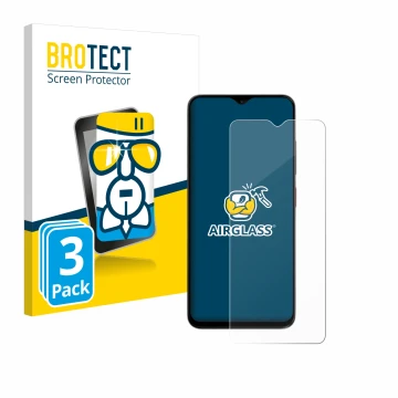 Parte frontale di una confezione del prodotto con il logo del marchio BROTECT. Accanto è raffigurato il dispositivo ZTE Blade 