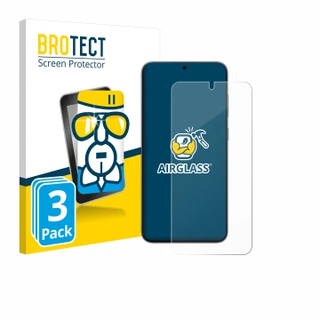 Parte frontale di una confezione del prodotto con il logo del marchio BROTECT. Accanto è raffigurato il dispositivo Samsung Ga