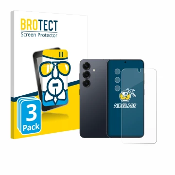 Parte frontale di una confezione del prodotto con il logo del marchio BROTECT. Accanto è raffigurato il dispositivo Samsung Ga