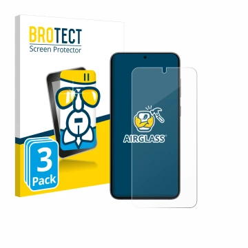Parte frontale di una confezione del prodotto con il logo del marchio BROTECT. Accanto è raffigurato il dispositivo Samsung Ga